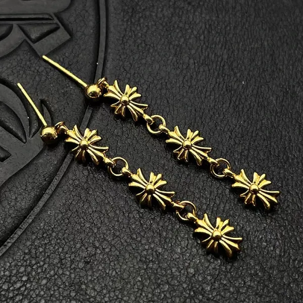 Chrome Hearts Maltese Cross Stud Earrings Gold - 12