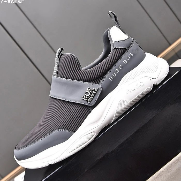 Hugo Boss Slip-On Sneakers Gray and White - 4