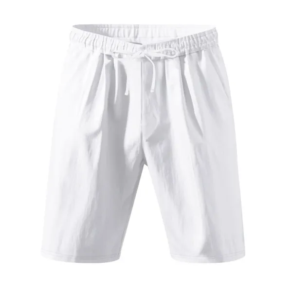 Design Drawstring Waist Shorts White - 35