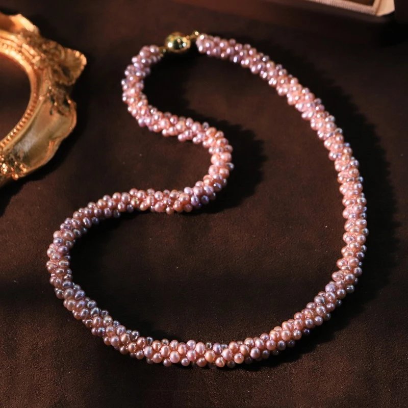 LG Pearl Beaded Necklace And Bracelet Set Cream Elegant Jewelry