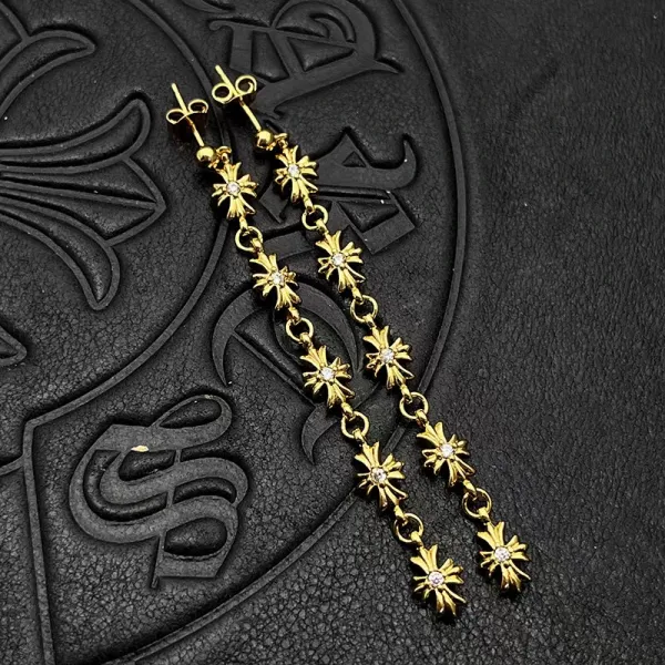 Chrome Hearts Maltese Cross Stud Earrings Gold - 24