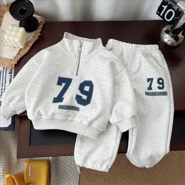 Design College Sport 79 Half-Zip Hoodie Set Gray - 2