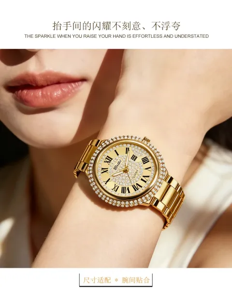 Design Belbi Crystal-Encrusted Roman Numeral Quartz Watch Silver Watches - 10