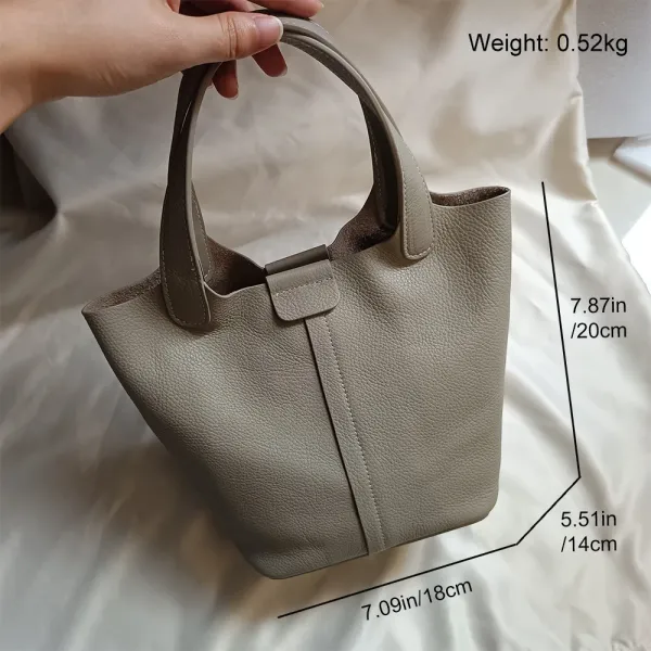 Design Mini Bucket Bag Beige Handbag - 3