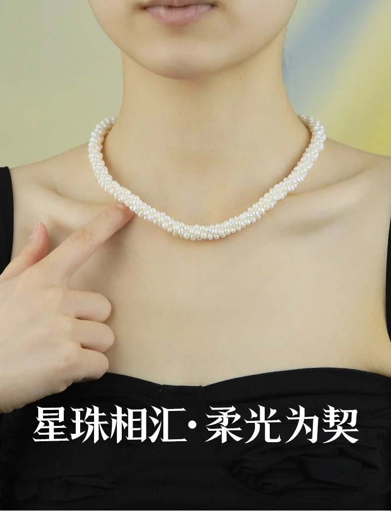 Design Handcrafted Baroque Pearl Braided Bracelet in Rose Gold Tone Jewelry - 2