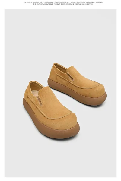 Design Suede Loafer Slip-On Beige Casual Shoes - 11