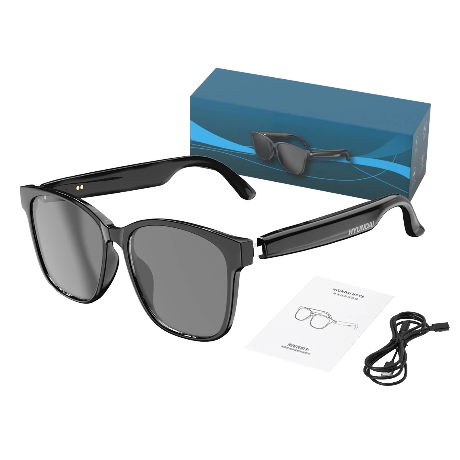 Design Hyundai HY-C8 Black Smart Sunglasses Eyewear