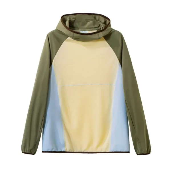 Design Color-Block Hooded Windbreaker Multicolor Outerwear - 5