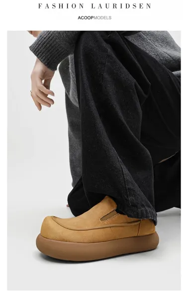 Design Suede Loafer Slip-On Beige Casual Shoes - 15