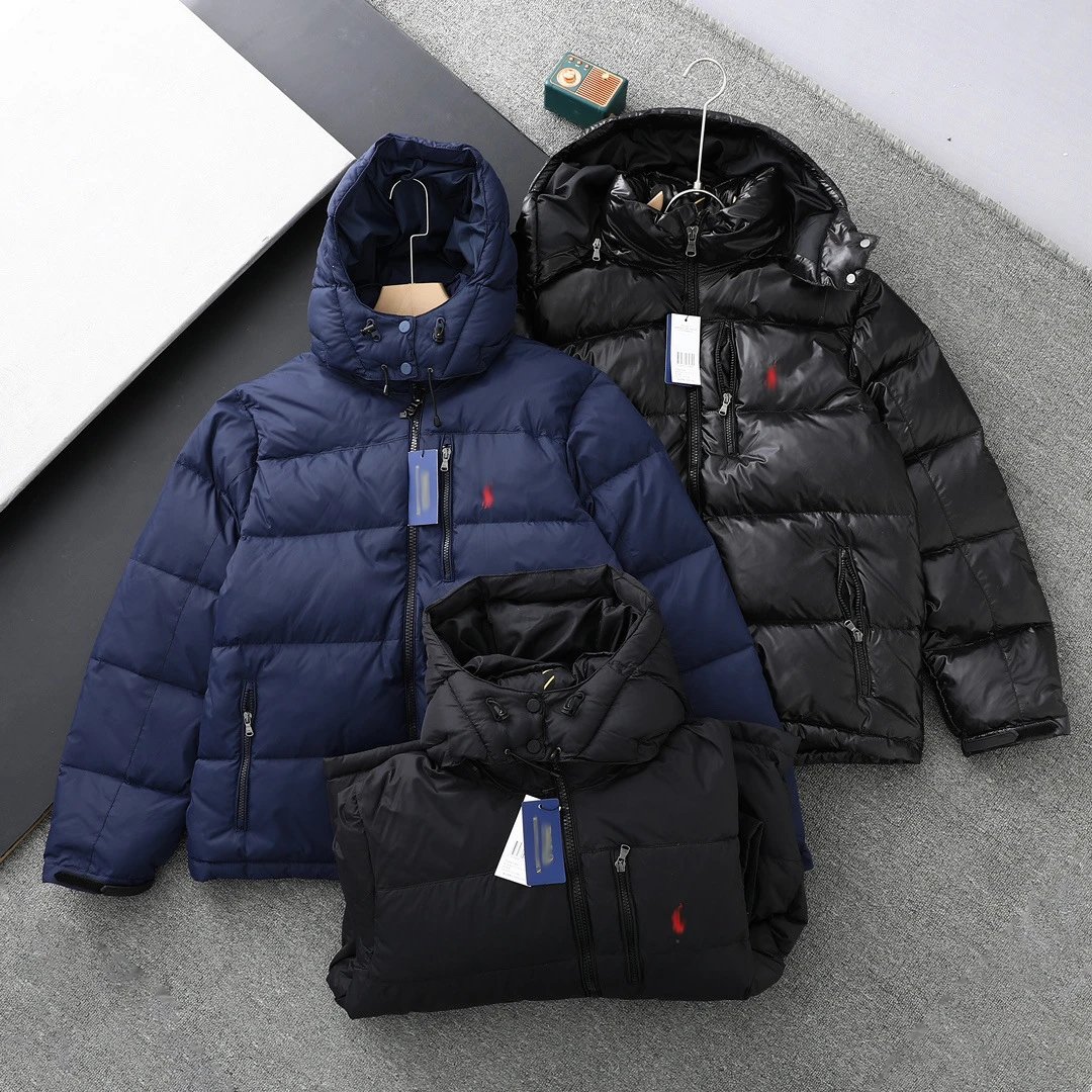 Men's and Women's Down Jacket Coat with Little Horse Embroidery