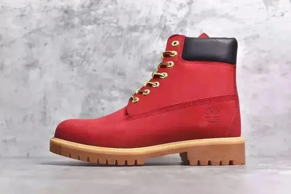 Timberland 6-Inch Premium Boot Red with Gold Hardware Boots - 1