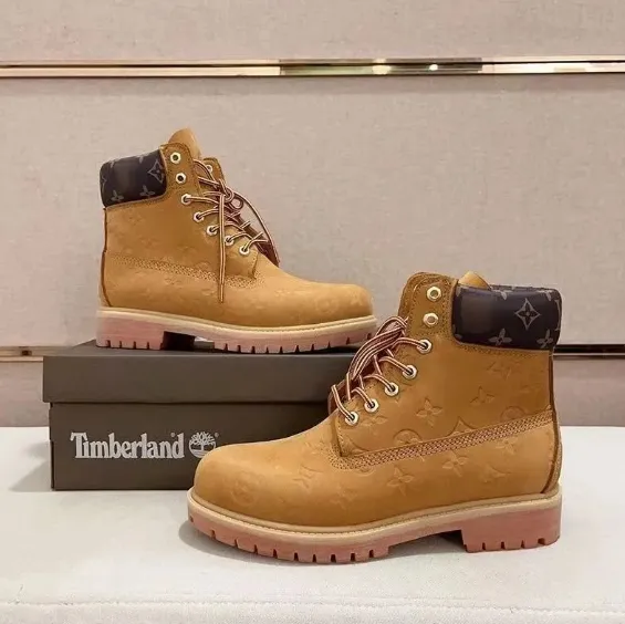 Louis Vuitton x Timberland Premium Boot Beige Monogram Boots - 1