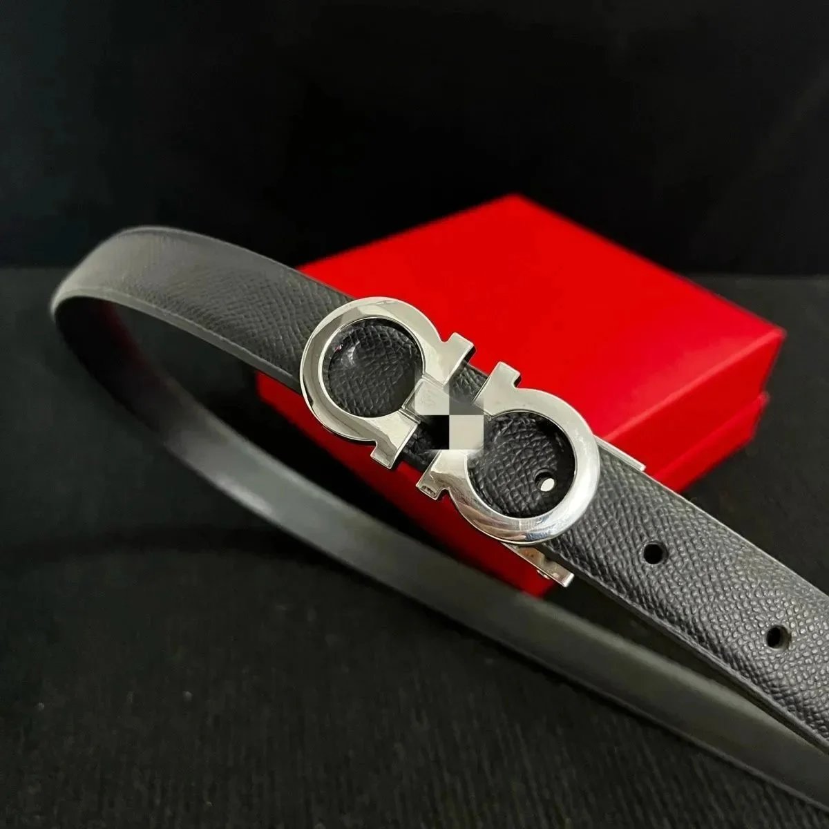 Black silver buckle