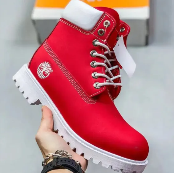 Timberland 6-Inch Premium Boot Red White Boots - 1