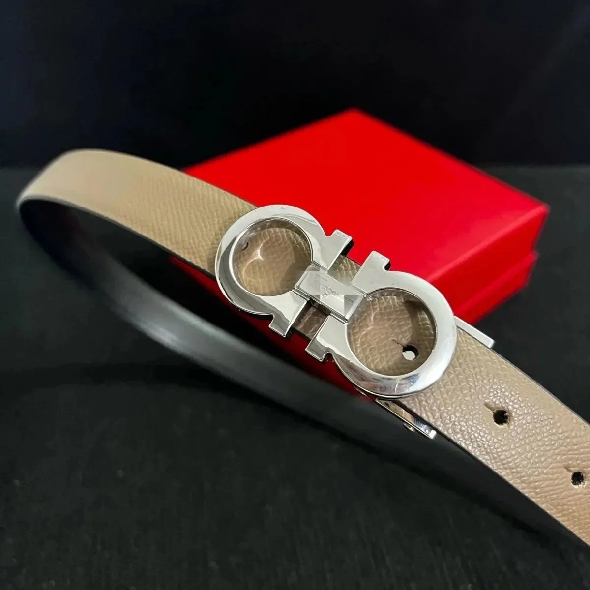 Khaki silver buckle