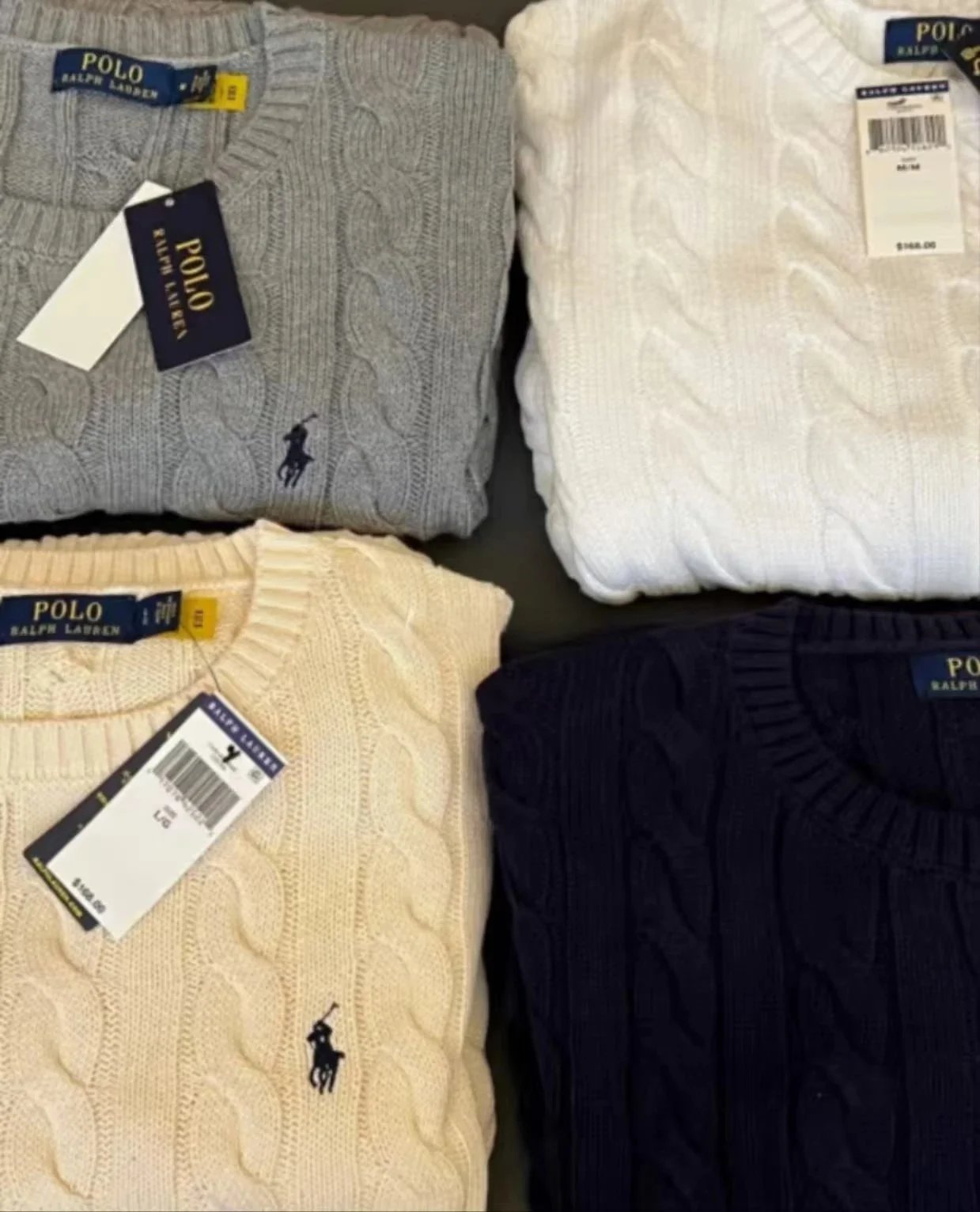 Ralph Lauren Solid Color Floral Pattern Sweater