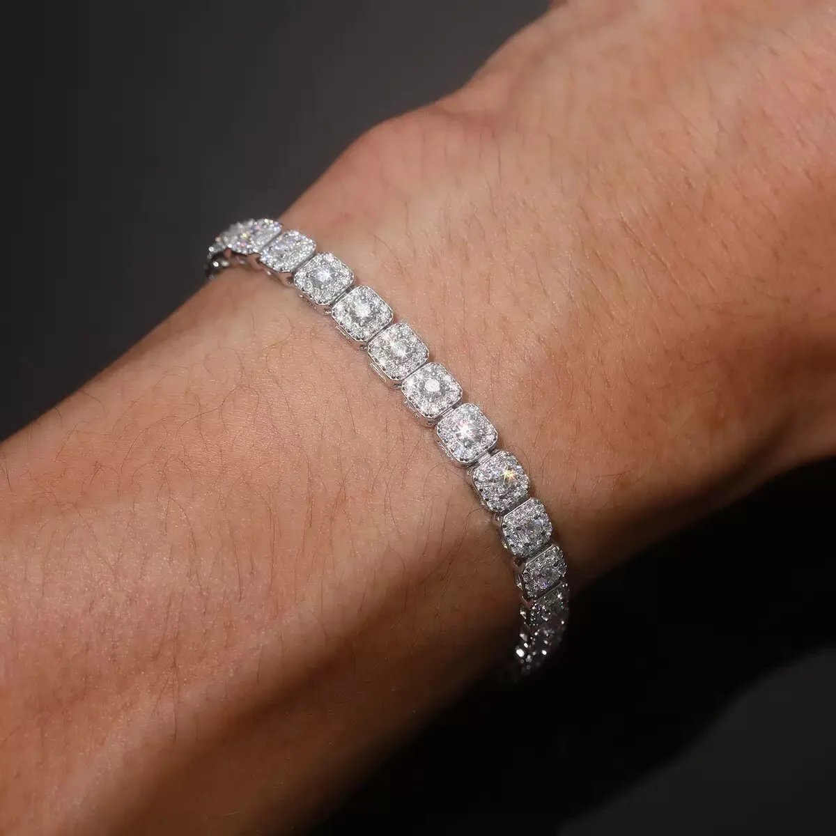 PULSERAS DE PLATA Y MOISANITA