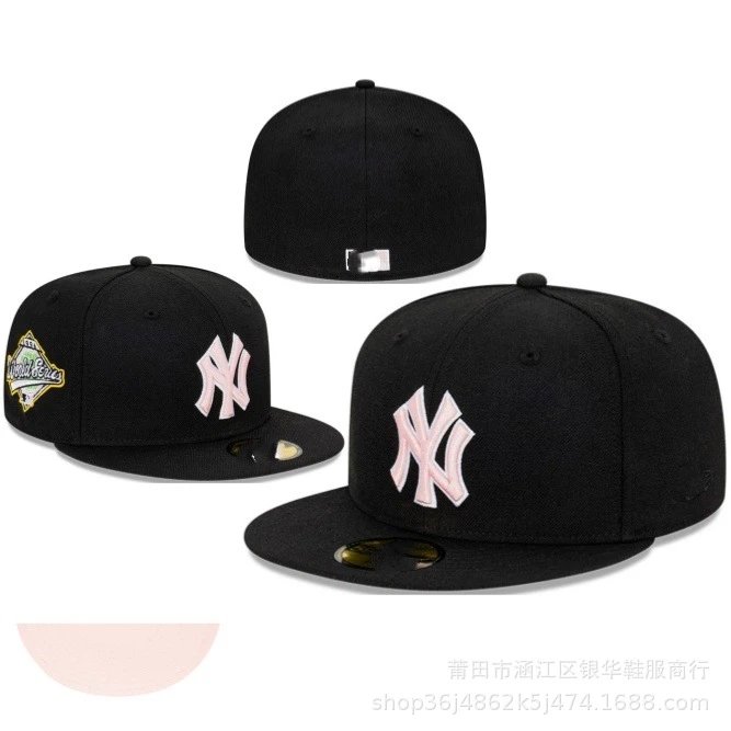 [DX64] Sombrero de béisbol completamente cerrado Hip Hop Yankees Sombrero plano cerrado