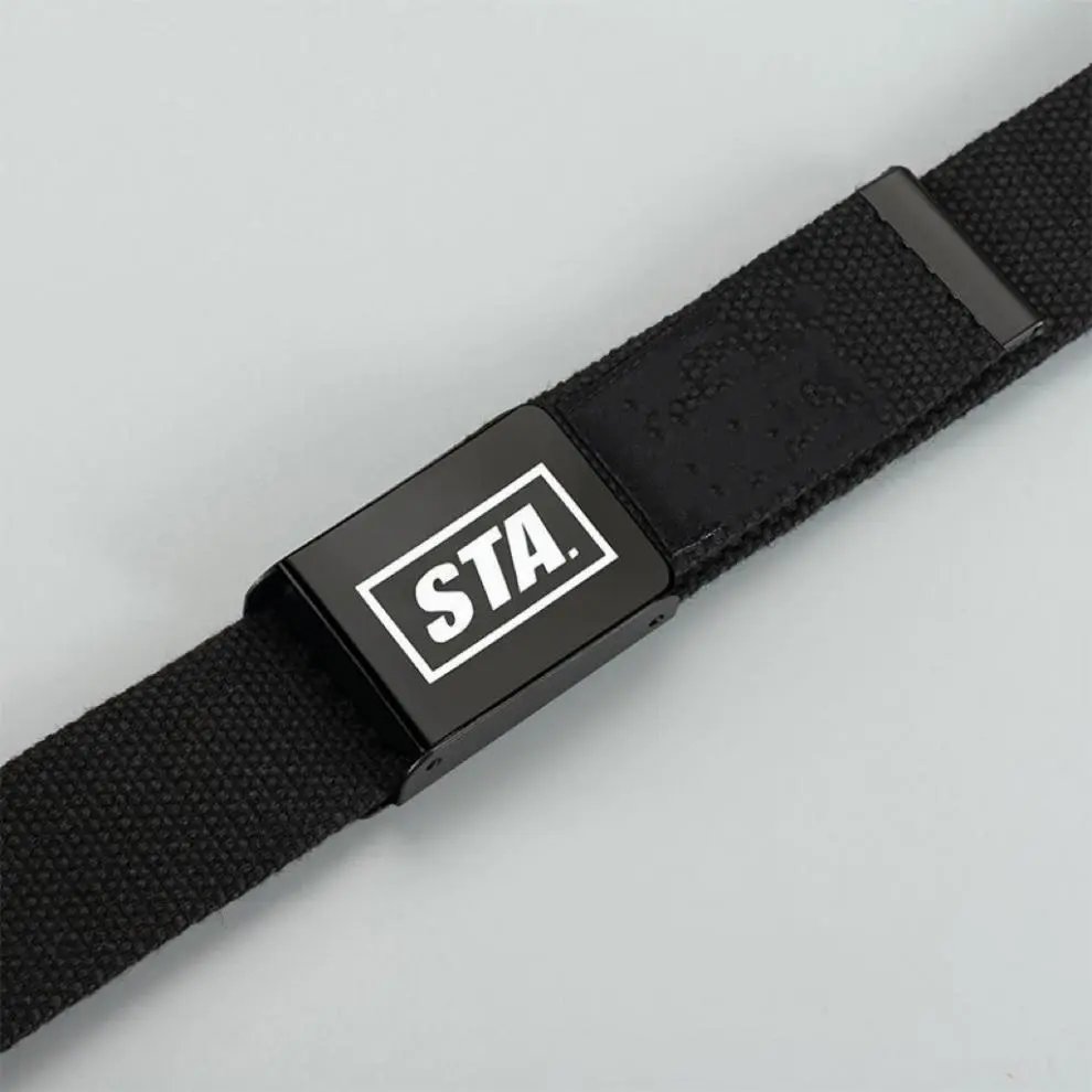 Stone Island Canvas Belt Beige with Black Compass Buckle - 8