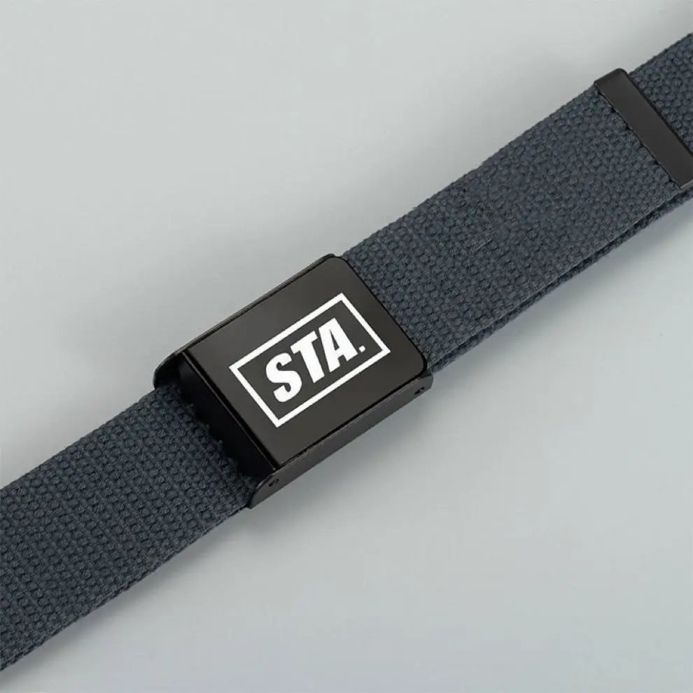 Stone Island Canvas Belt Beige with Black Compass Buckle - 10