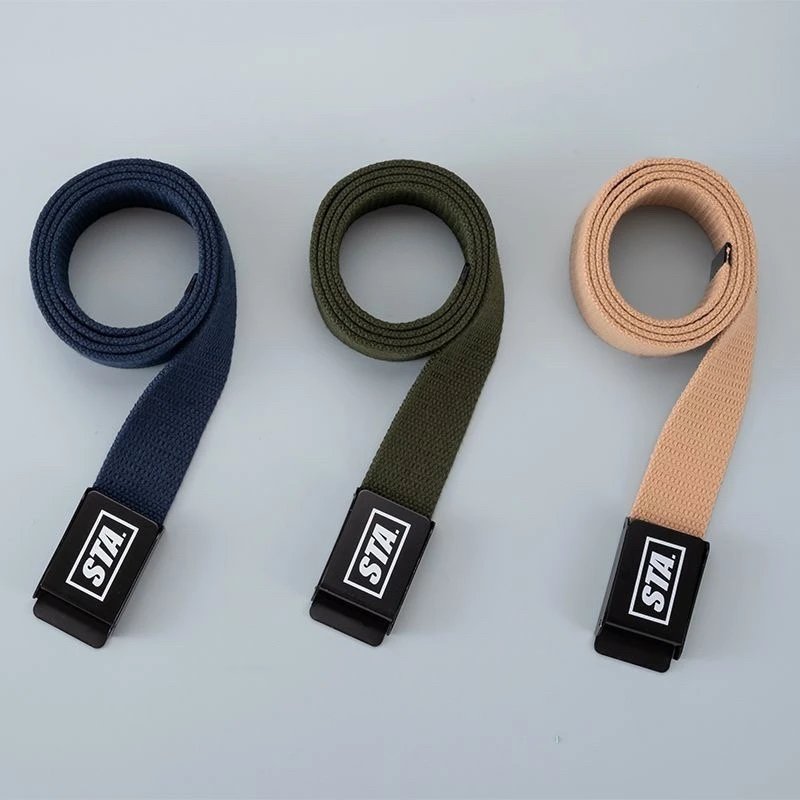 Stone Island Canvas Belt Beige with Black Compass Buckle - 4