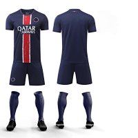 Around 24–25, the home kit is navy blue—featuring the team crest.