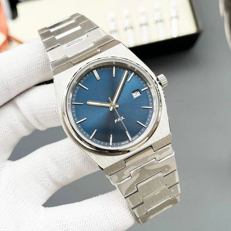 Blue Dial Stainless Steel Watch