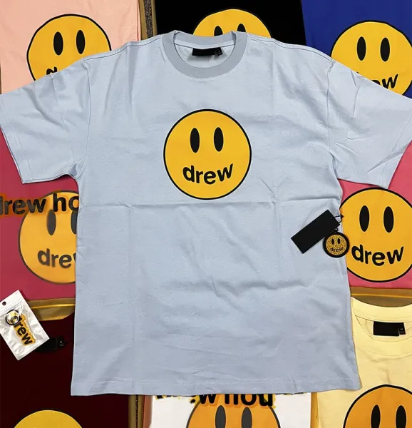 Drew House Smiley Face Logo T-Shirt Blue - 11