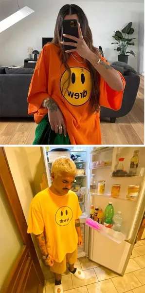 Drew House Smiley Face Logo T-Shirt Blue - 15