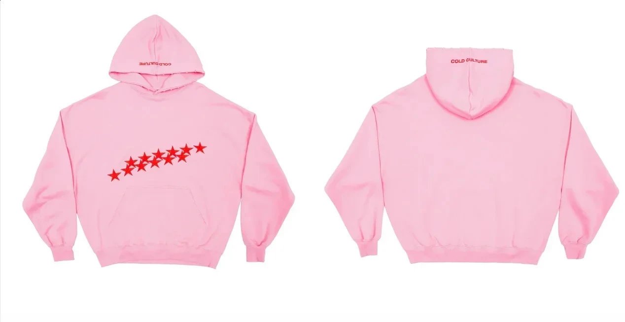 Cold Culture Hoodie Stars Print Pink