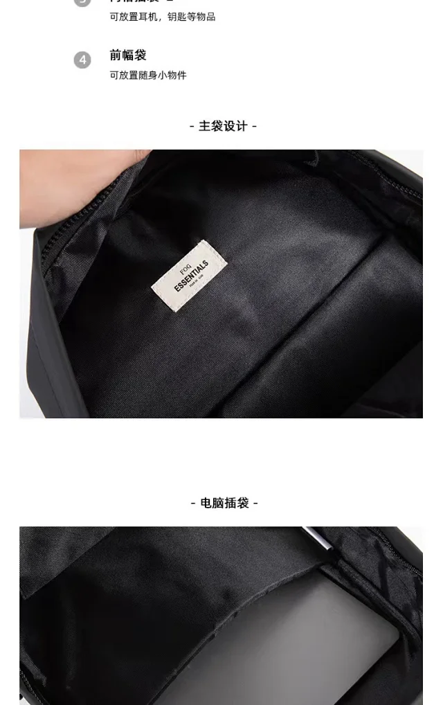 ESSENTIALS Backpacks Minimalist zip-front backpack product detail image 11