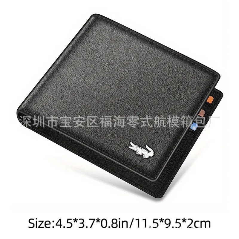 Other Crocodile ABC13-6 Business Wallet Grained Leather Black