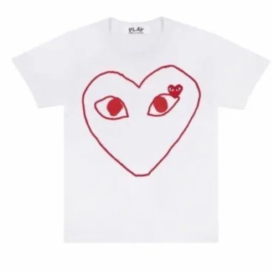 White Red Line Heart T-Shirt
