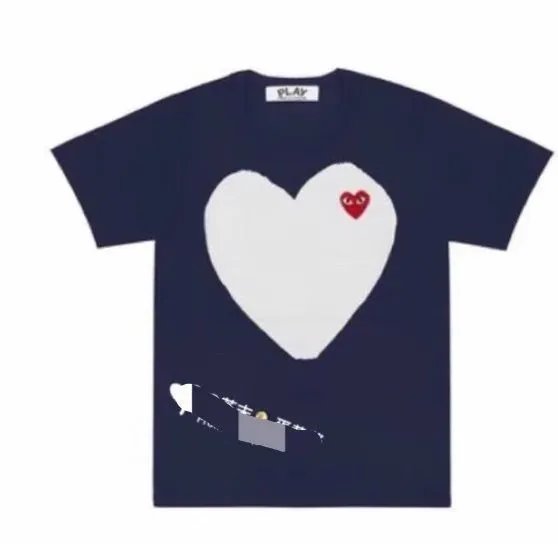 Blue Big White Heart T-Shirt
