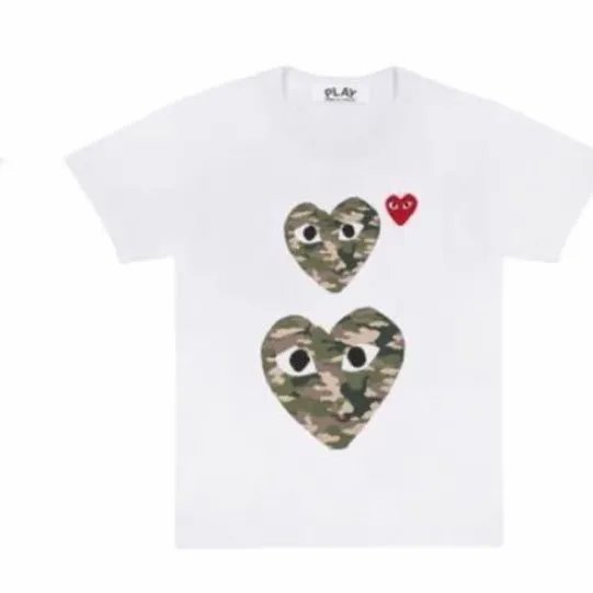 White Double Camouflage Heart T-Shirt