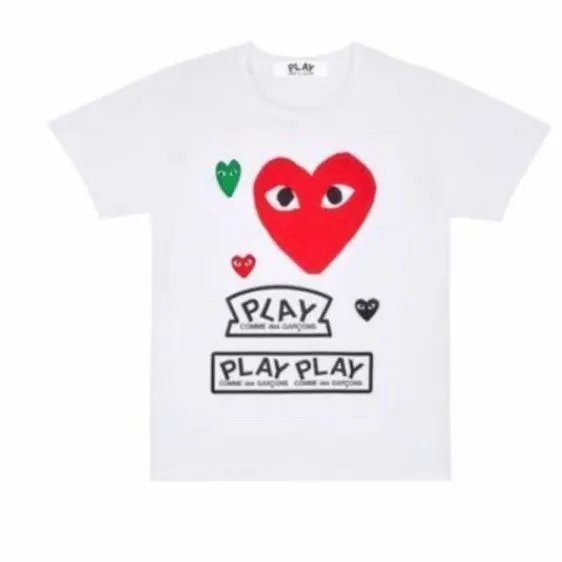 White Red Heart Letter T-Shirt