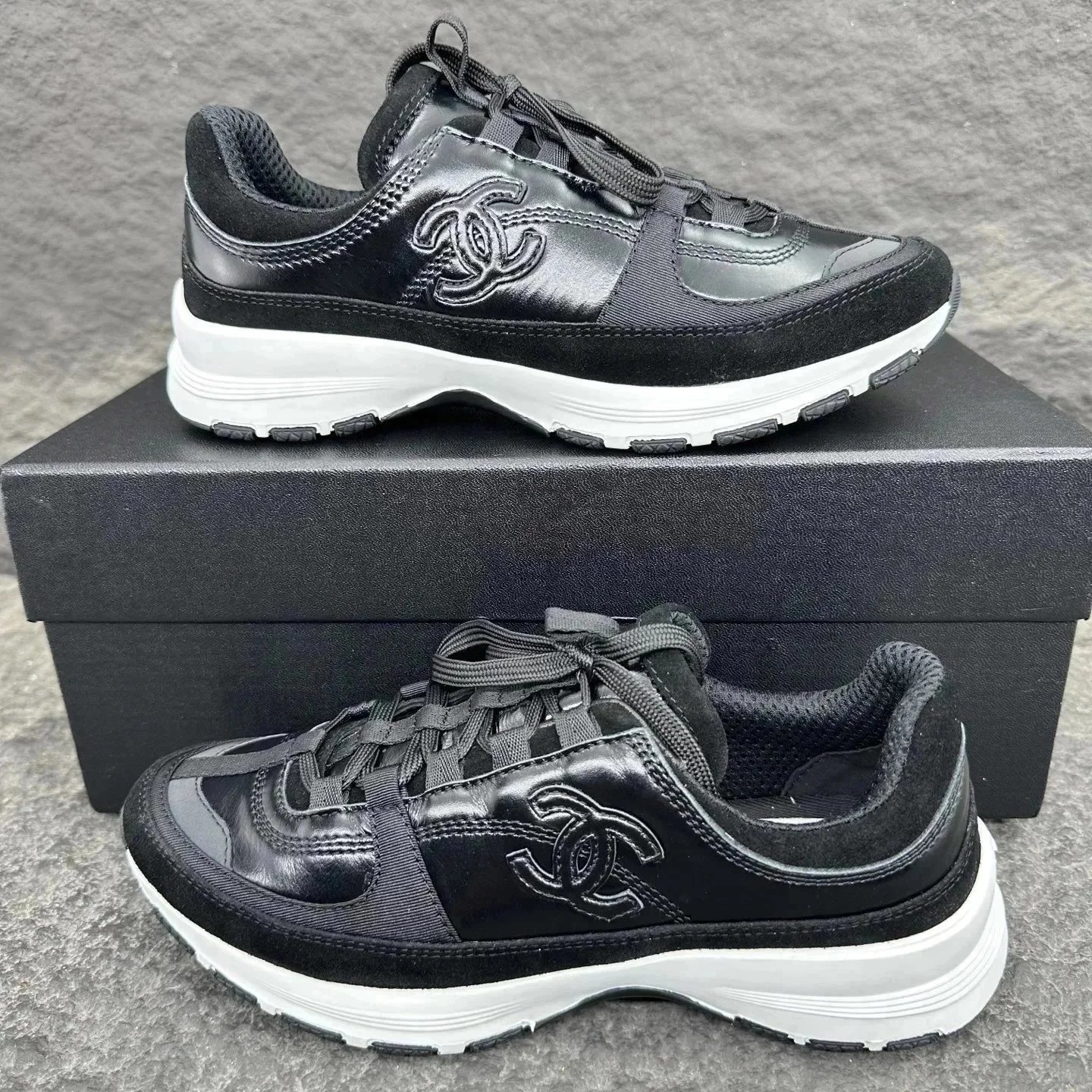 Chanel Sneakers Chunky mesh low-top with interlocking CC logo — 25