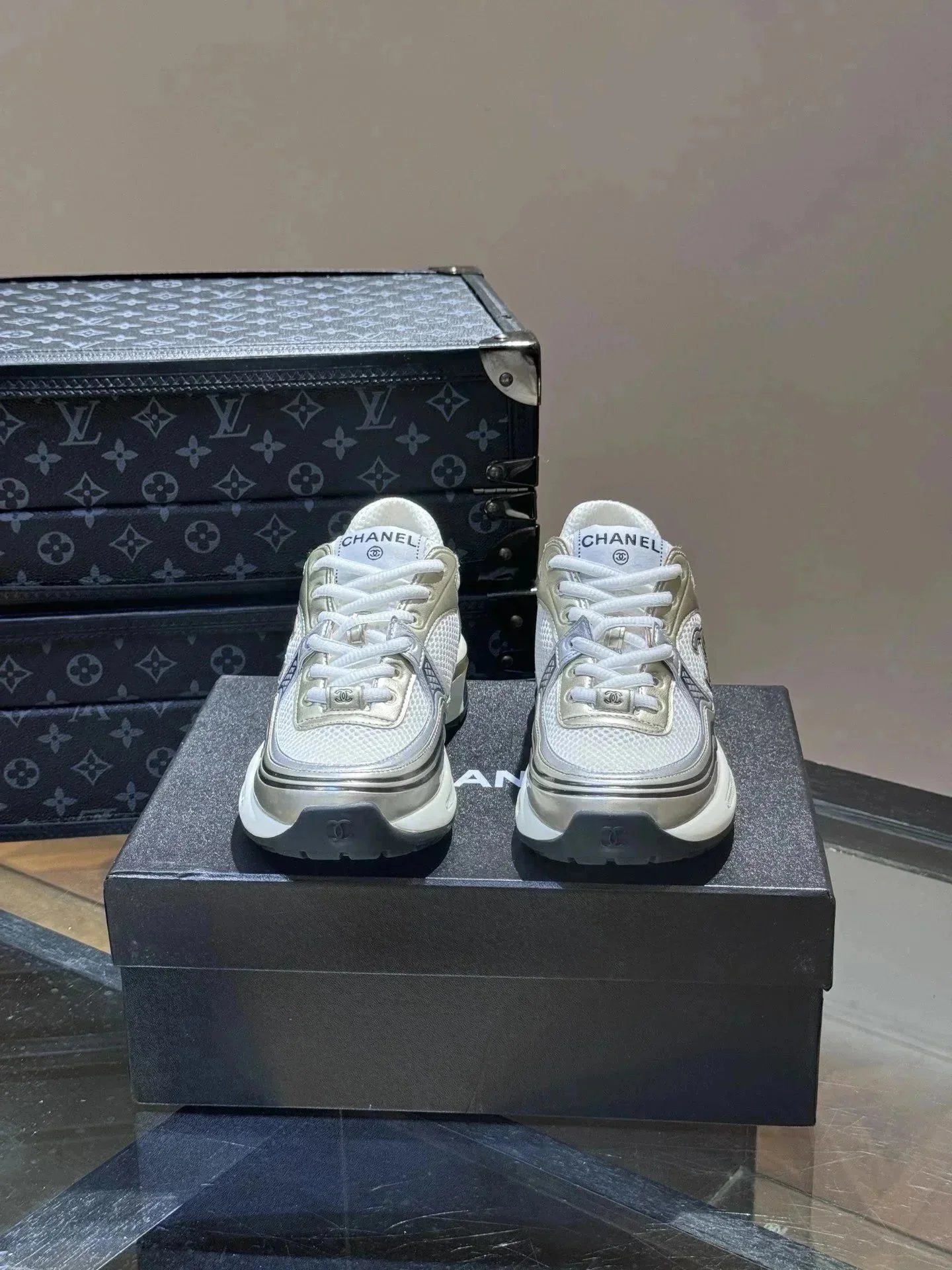 Chanel Sneakers Chunky mesh low-top with interlocking CC logo image 7