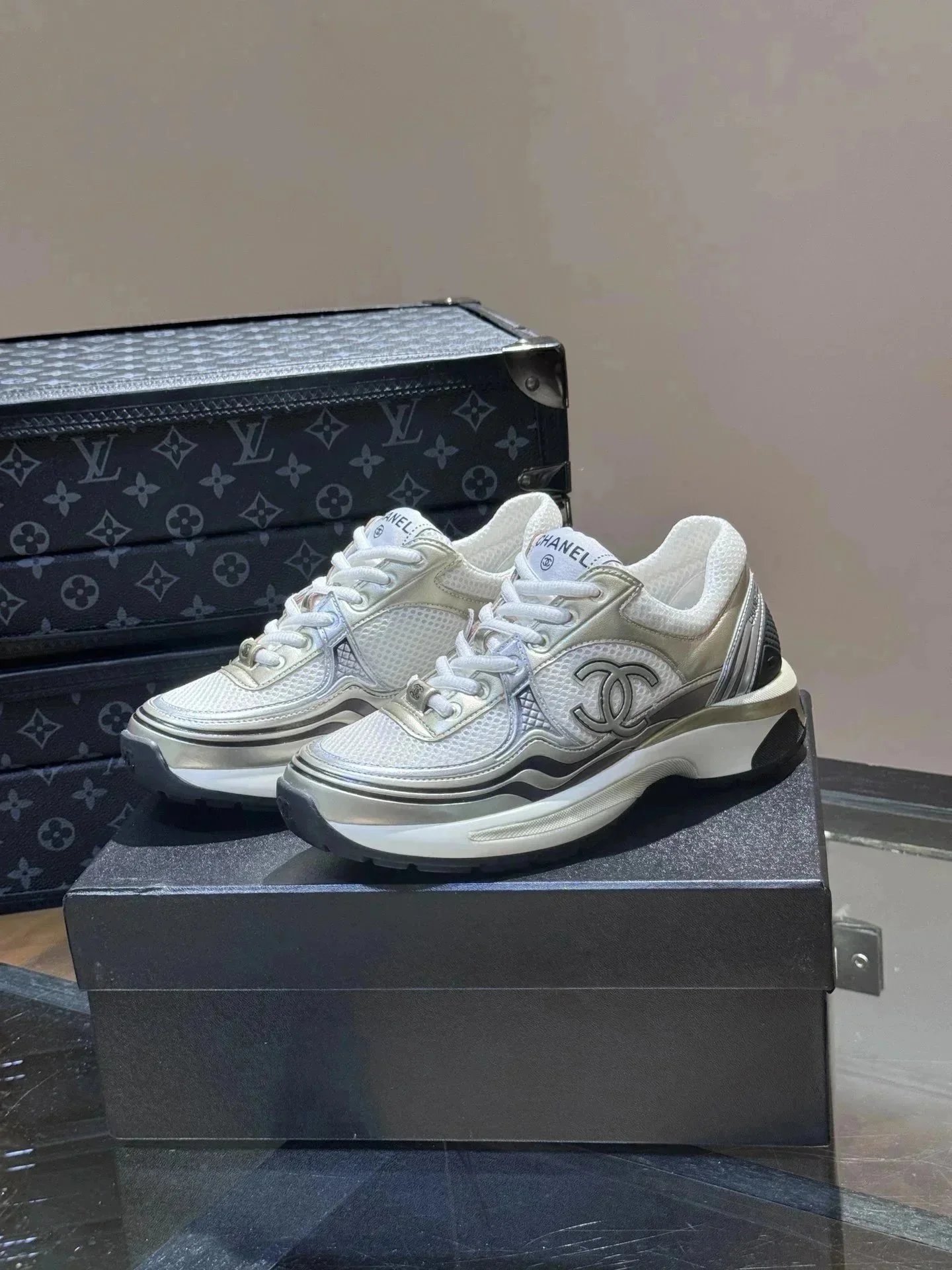 Chanel Sneakers Chunky mesh low-top with interlocking CC logo image 8