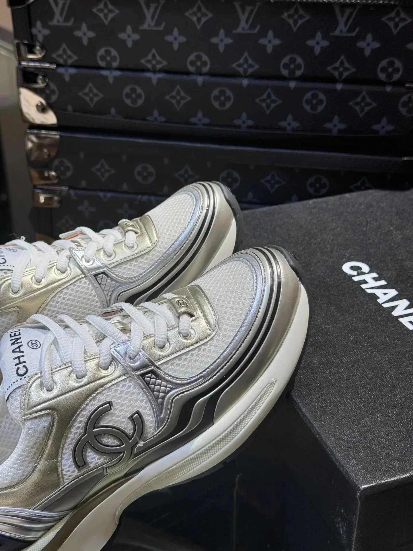 Chanel Sneakers Chunky mesh low-top with interlocking CC logo image 12