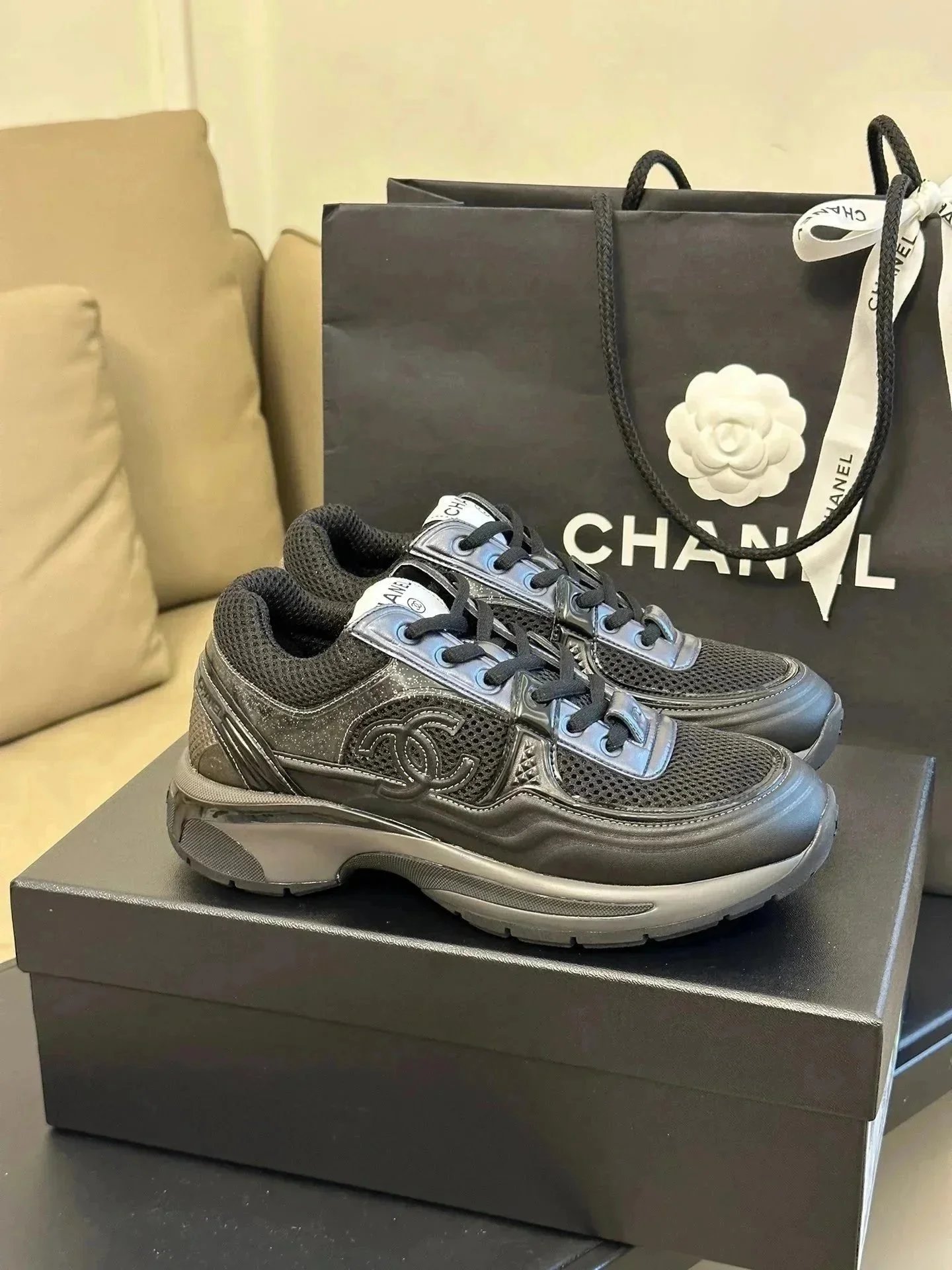 Chanel Sneakers Chunky mesh low-top with interlocking CC logo — 03
