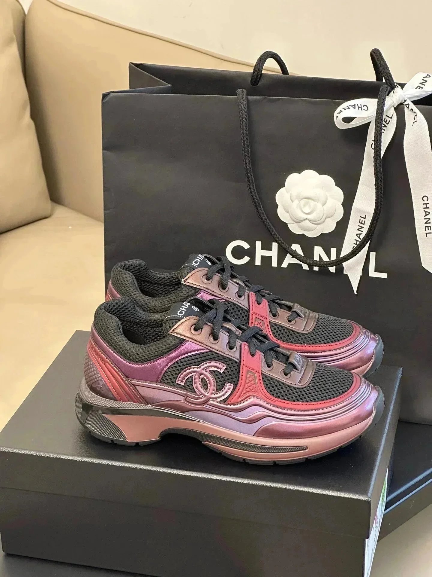 Chanel Sneakers Chunky mesh low-top with interlocking CC logo — 02