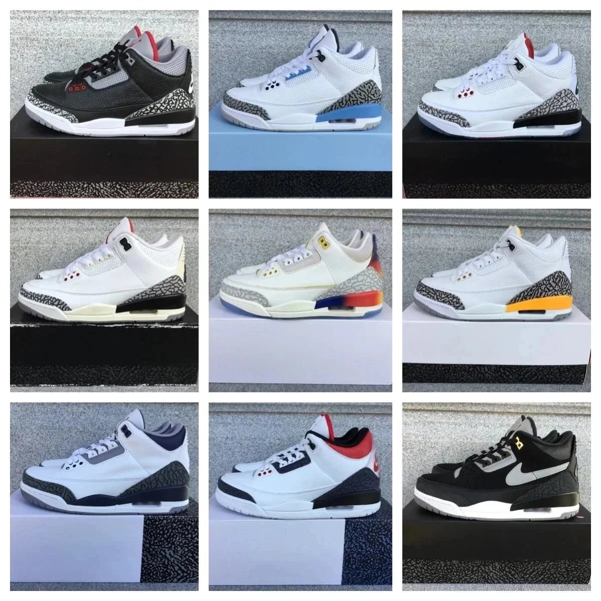 Air Jordan 3 Retro Sneakers Multiple Colorways