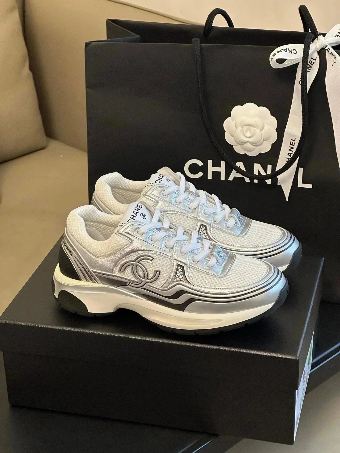 Chanel Sneakers Chunky mesh low-top with interlocking CC logo — 06