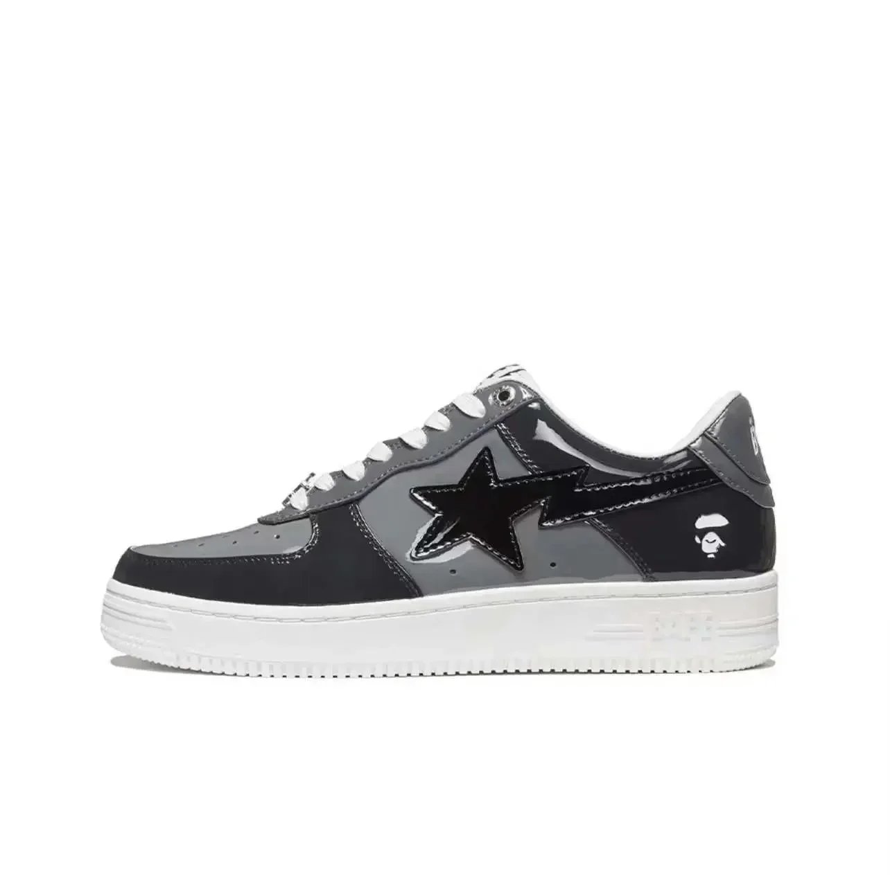07 Black-Gray Patent Leather
