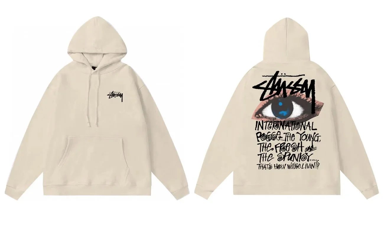 Stussy Eye Graphic Hoodie Beige