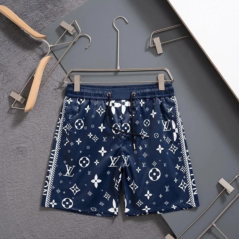 LV Gradient Rainbow Logo Print Beach Shorts - rep szorty