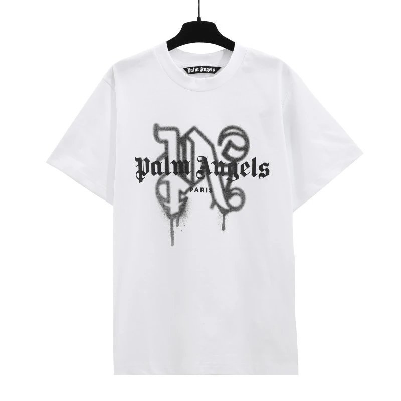 Palm Angels T-shirt Paris Spray Logo White