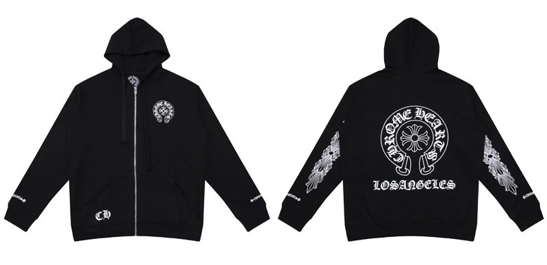 Chrome Hearts Los Angeles Zip Up Hoodie Jacket Black