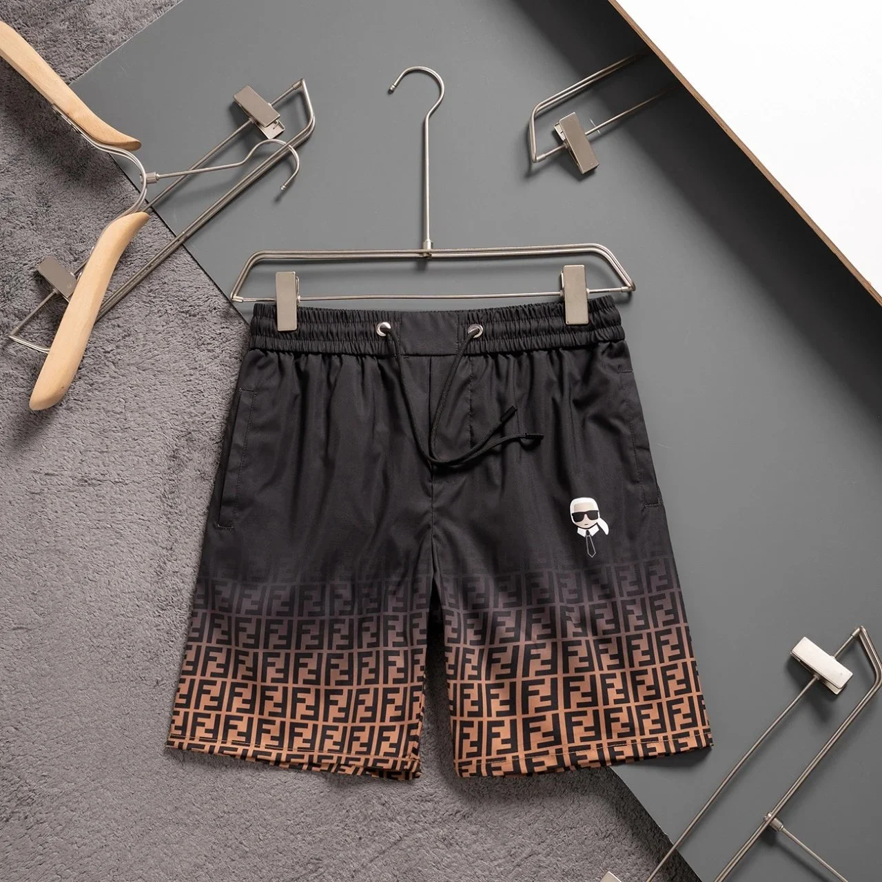 Fendi Karl Lagerfeld Collaboration: Gradient Monogram Beach Shorts